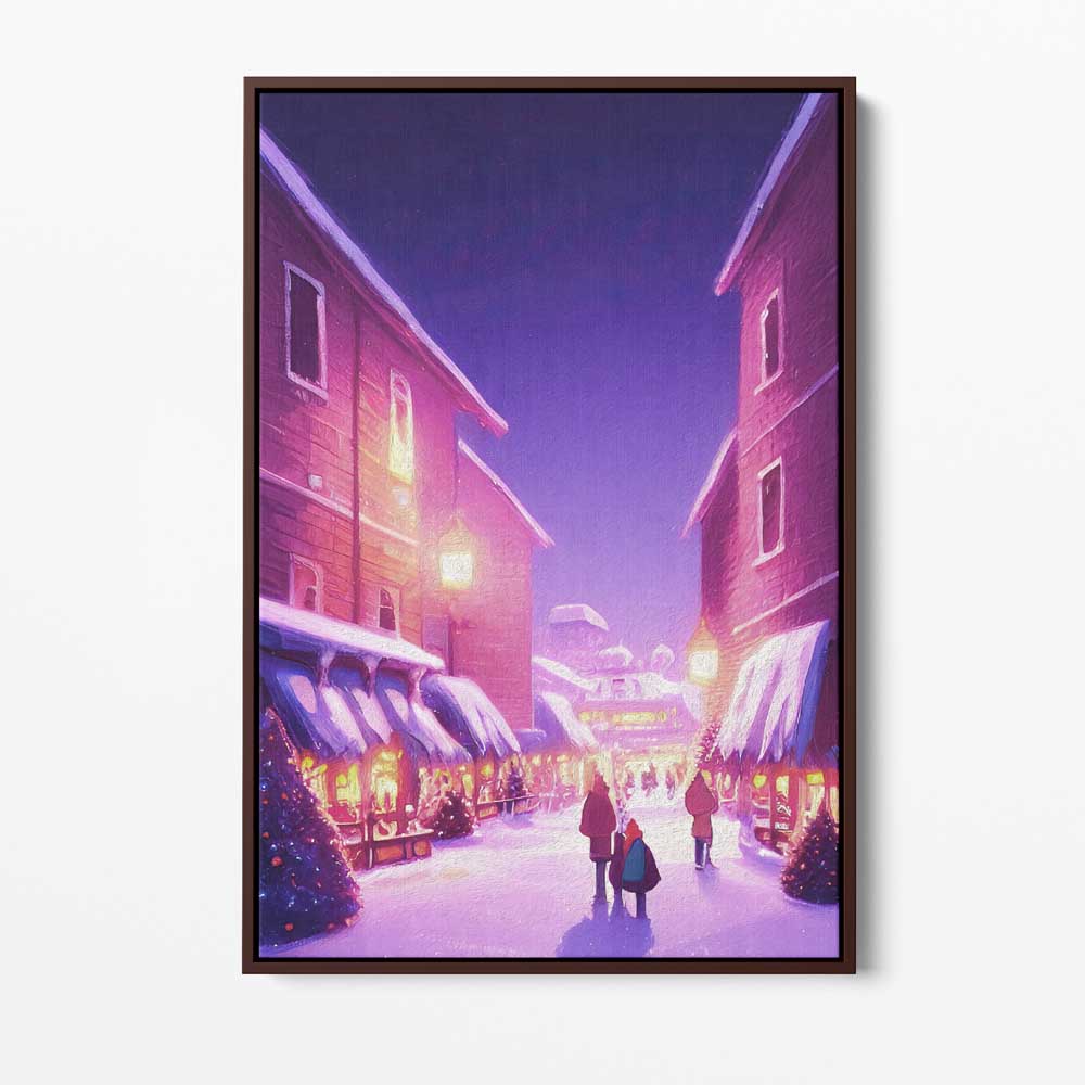 Little Christmas Town, Wall Art, Premium Canvas Print, 1.25" Stretched Canvas or Framed Canvas (0919)