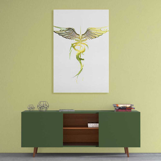 Respawning Phoenix (Cool), Wall Art, Premium Canvas Print, 1.25" Stretched Canvas or Framed Canvas (1042)