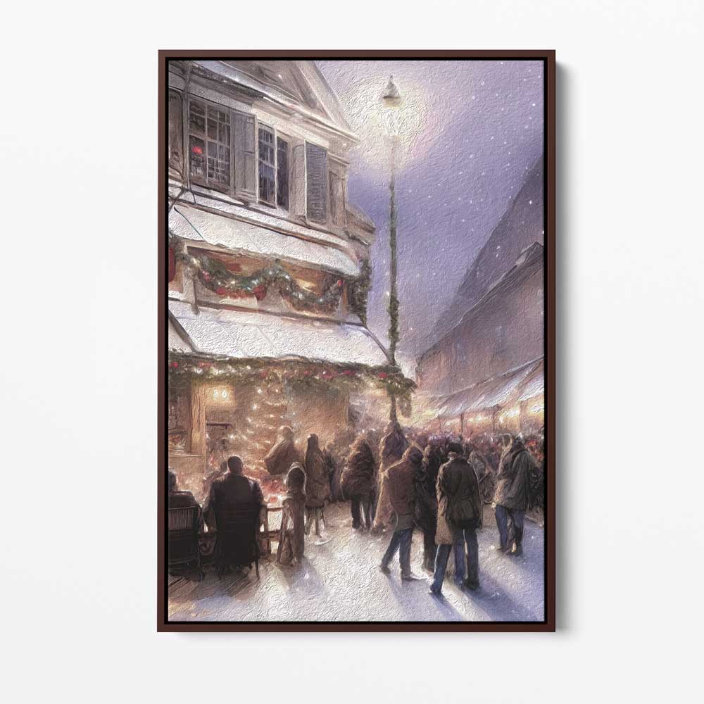 Little Christmas Town, Wall Art, Premium Canvas Print, 1.25" Stretched Canvas or Framed Canvas (1119)