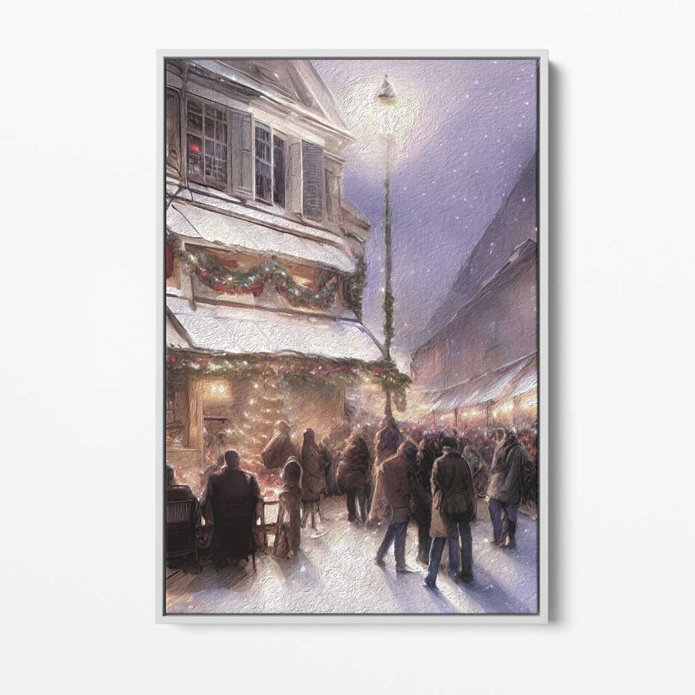 Little Christmas Town, Wall Art, Premium Canvas Print, 1.25" Stretched Canvas or Framed Canvas (1119)