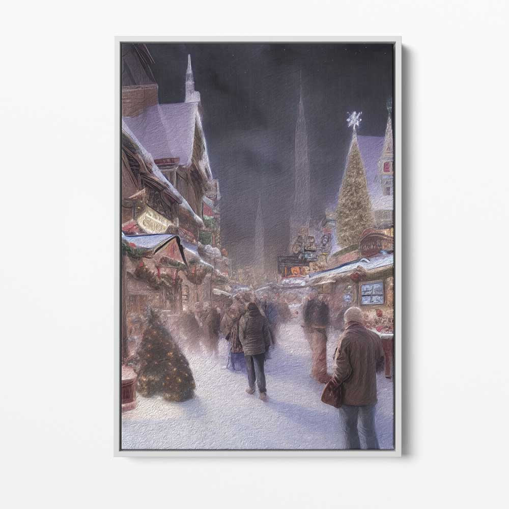 Little Christmas Town, Wall Art, Premium Canvas Print, 1.25" Stretched Canvas or Framed Canvas (1121)