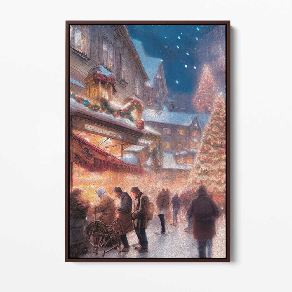 Little Christmas Town, Wall Art, Premium Canvas Print, 1.25" Stretched Canvas or Framed Canvas (9752)