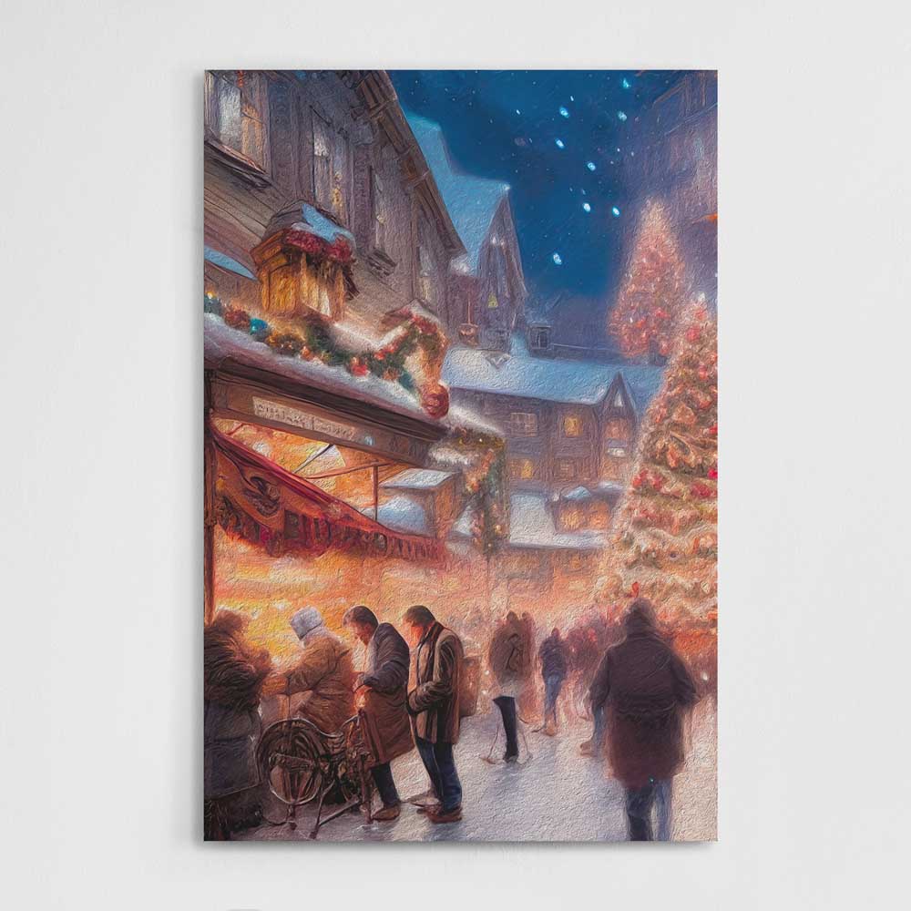 Little Christmas Town, Wall Art, Premium Canvas Print, 1.25" Stretched Canvas or Framed Canvas (9752)