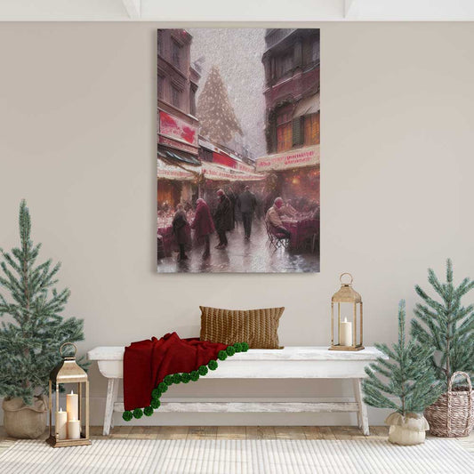 Little Christmas Town, Wall Art, Premium Canvas Print, 1.25" Stretched Canvas or Framed Canvas (9755)